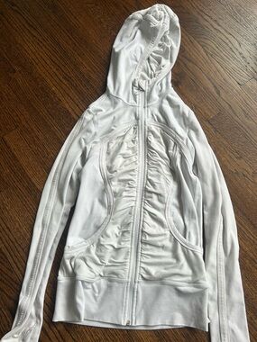 LuluLemon White Hooded Zip-Up Jacket